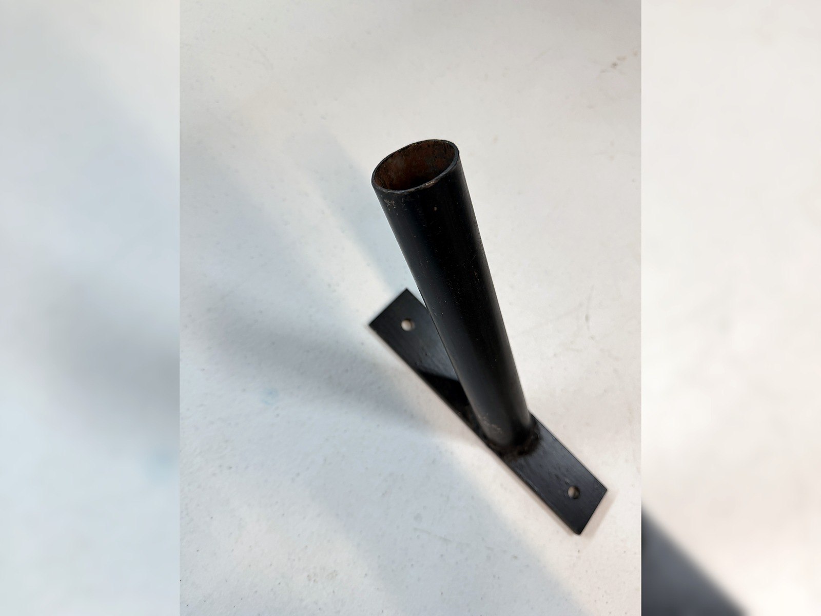Soporte de pared para mástil de bandera, acero negro, nuevo