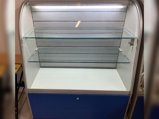 Vitrina expositora de tienda con cristal, luz y cerradura